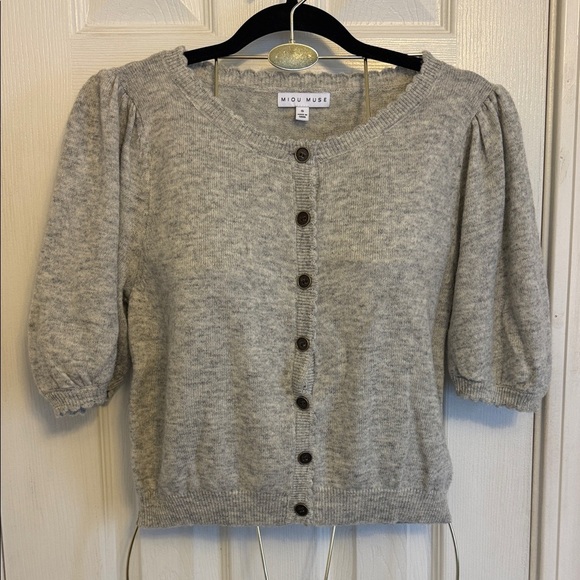 Miou Muse Sweaters - NWOT Miou Muse Light Gray Women's Cardigan #293